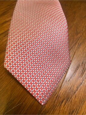 Tommy Hilfiger Red Geometric Pattern Men’s Tie